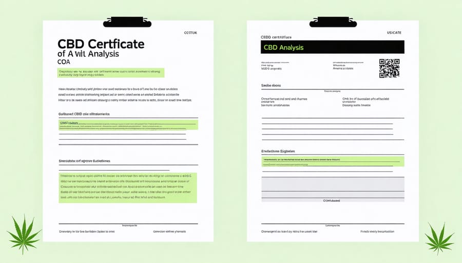 Annotated CBD lab report showing important test result sections